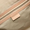 CELINE Hand Bag Leather Beige Gold Auth 188555-19