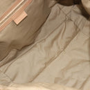 CELINE Hand Bag Leather Beige Gold Auth 188555-11