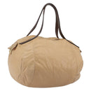 CELINE Hand Bag Leather Beige Gold Auth 188555-1