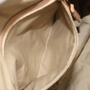 CELINE Hand Bag Leather Beige Gold Auth 188555-23