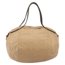 CELINE Hand Bag Leather Beige Gold Auth 188555-13