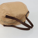 CELINE Hand Bag Leather Beige Gold Auth 188555-7