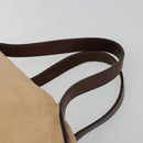CELINE Hand Bag Leather Beige Gold Auth 188555-8