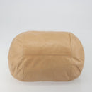CELINE Hand Bag Leather Beige Gold Auth 188555-5