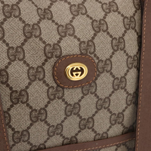 GUCCI GG Supreme Boston Bag PVC Beige Gold 012 1095 6080 Auth 188557