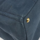 PRADA Canapa MM Hand Bag Canvas Blue Auth 188558-13