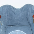 PRADA Canapa MM Hand Bag Canvas Blue Auth 188558-17
