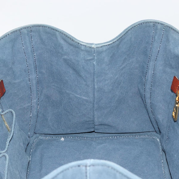 PRADA Canapa MM Hand Bag Canvas Blue Auth 188558