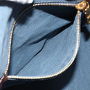 PRADA Canapa MM Hand Bag Canvas Blue Auth 188558-19