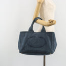 PRADA Canapa MM Hand Bag Canvas Blue Auth 188558-22
