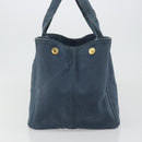 PRADA Canapa MM Hand Bag Canvas Blue Auth 188558-4