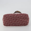 Christian Dior Trotter Canvas Tote Bag Red Silver Auth 188560-5