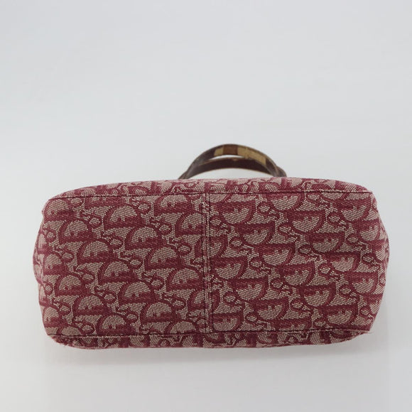 Christian Dior Trotter Canvas Tote Bag Red Silver Auth 188560