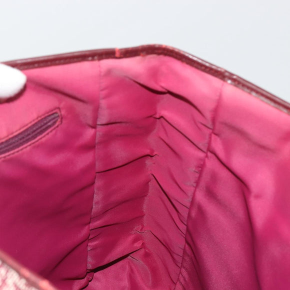 Christian Dior Trotter Canvas Tote Bag Red Silver Auth 188560