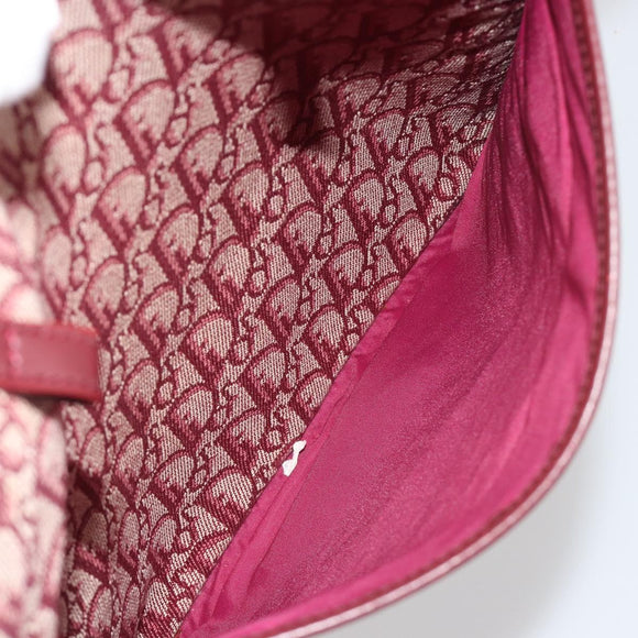 Christian Dior Trotter Canvas Tote Bag Red Silver Auth 188560