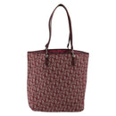 Christian Dior Trotter Canvas Tote Bag Red Silver Auth 188560-2