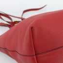 PRADA Tote Bag Leather Red Auth 188562A-16
