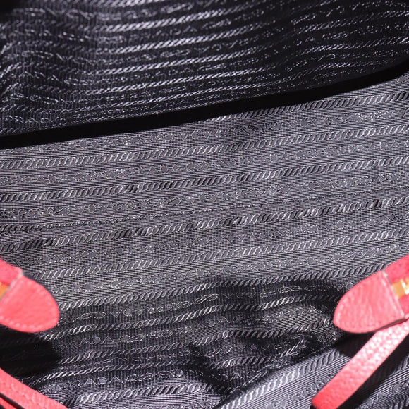 PRADA Tote Bag Leather Red Auth 188562A