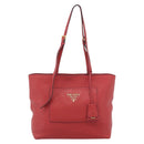 PRADA Tote Bag Leather Red Auth 188562A-13