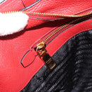 PRADA Tote Bag Leather Red Auth 188562A-22