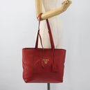PRADA Tote Bag Leather Red Auth 188562A-25