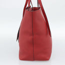 PRADA Tote Bag Leather Red Auth 188562A-4
