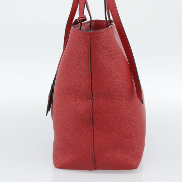 PRADA Tote Bag Leather Red Auth 188562A