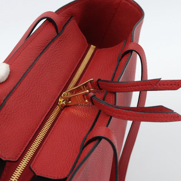 PRADA Tote Bag Leather Red Auth 188562A