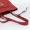 PRADA Tote Bag Leather Red Auth 188562A-7