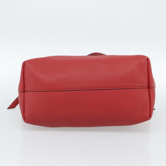 PRADA Tote Bag Leather Red Auth 188562A