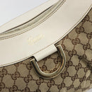 GUCCI GG Canvas Abbey Hand Bag Beige Gold Auth 188567A-14
