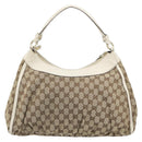 GUCCI GG Canvas Abbey Hand Bag Beige Gold Auth 188567A-3