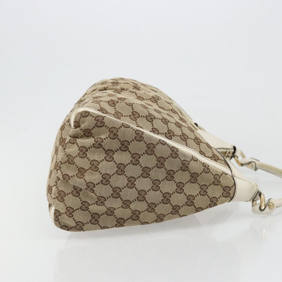 GUCCI GG Canvas Abbey Hand Bag Beige Gold Auth 188567A