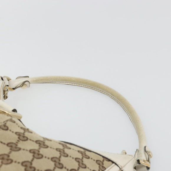 GUCCI GG Canvas Abbey Hand Bag Beige Gold Auth 188567A