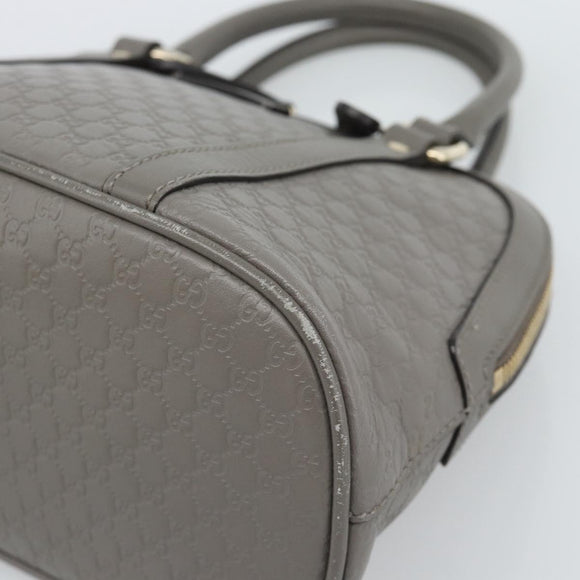 GUCCI Micro GG Canvas Guccissima Hand Bag Leather Gray Gold 449654 Auth 188568A
