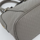 GUCCI Micro GG Canvas Guccissima Hand Bag Leather Gray Gold 449654 Auth 188568A-14