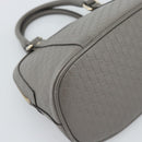 GUCCI Micro GG Canvas Guccissima Hand Bag Leather Gray Gold 449654 Auth 188568A-16