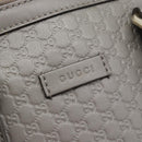 GUCCI Micro GG Canvas Guccissima Hand Bag Leather Gray Gold 449654 Auth 188568A-17