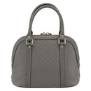 GUCCI Micro GG Canvas Guccissima Hand Bag Leather Gray Gold 449654 Auth 188568A-2