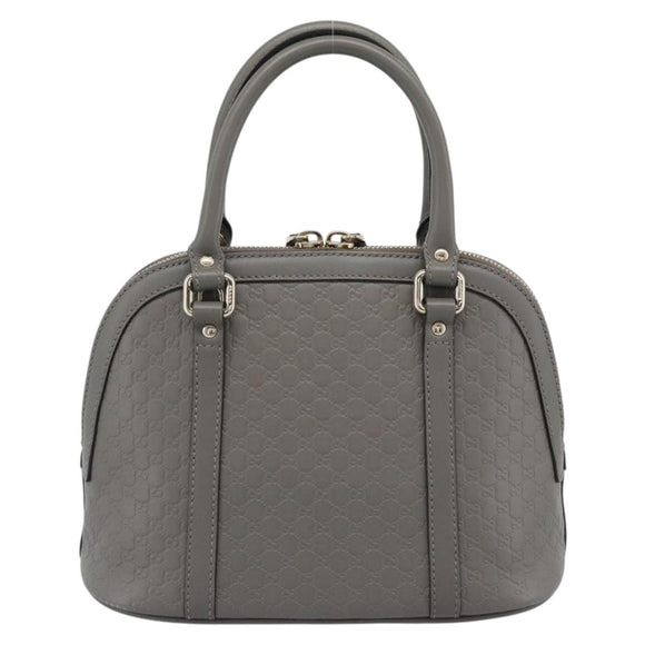 GUCCI Micro GG Canvas Guccissima Hand Bag Leather Gray Gold 449654 Auth 188568A