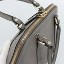 GUCCI Micro GG Canvas Guccissima Hand Bag Leather Gray Gold 449654 Auth 188568A-6