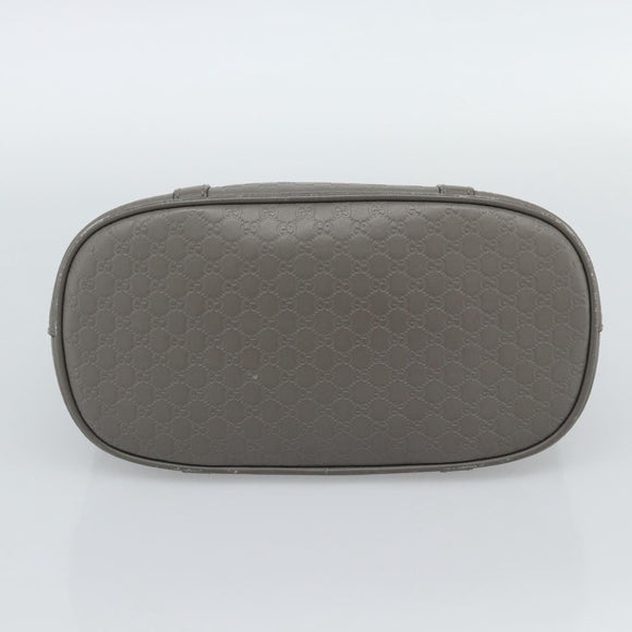 GUCCI Micro GG Canvas Guccissima Hand Bag Leather Gray Gold 449654 Auth 188568A