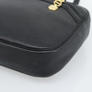 Christian Dior Shoulder Bag Leather Black Gold Auth 188570-9