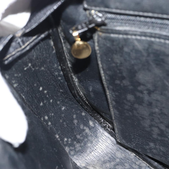 Christian Dior Shoulder Bag Leather Black Gold Auth 188570