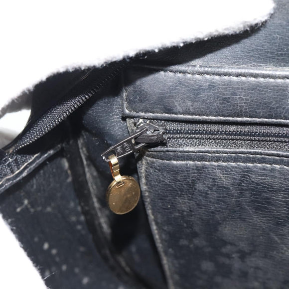 Christian Dior Shoulder Bag Leather Black Gold Auth 188570
