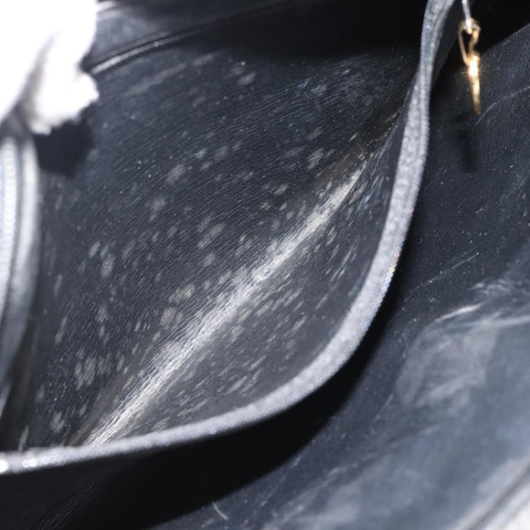 Christian Dior Shoulder Bag Leather Black Gold Auth 188570