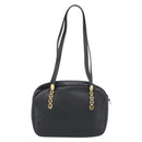 Christian Dior Shoulder Bag Leather Black Gold Auth 188570-2