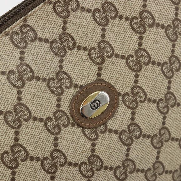 GUCCI GG Supreme Clutch Bag Clutch Bag PVC Beige Auth 188571