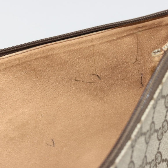 GUCCI GG Supreme Clutch Bag Clutch Bag PVC Beige Auth 188571