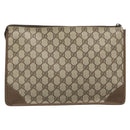 GUCCI GG Supreme Clutch Bag Clutch Bag PVC Beige Auth 188571-2
